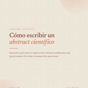 portada cómo armar tu abstract científico